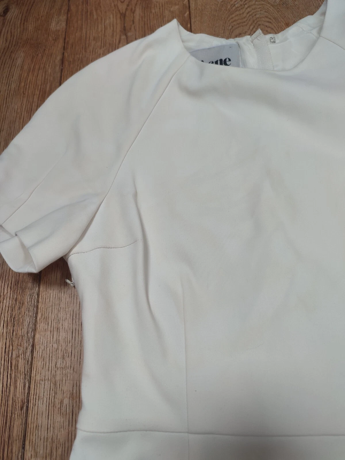 ACNE STUDIOS Abito raglan tubino aderente bianco panna acne • tasche da lavoro • 38 10