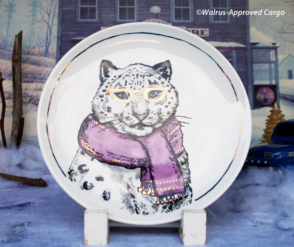 PLATOS DE LEOPARDO DE LA BODEGA (2) -NUEVO- NADA RUGE "¡CHIC!" COMO DOS GATOS SWINGIN' Foto 3 de 4