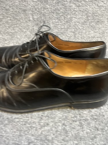 Ferragamo Black Leather Oxford Cap Toe Men's Dress Shoes - 12 D - Picture 7 of 14