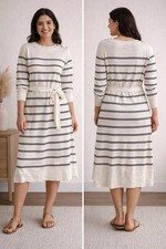 🔥 Hot deal striped dressM trendy comfy belted style