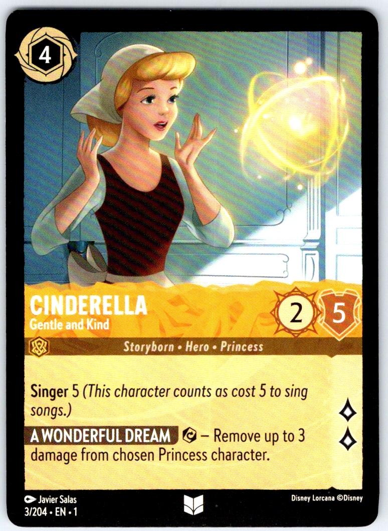Cinderella - Gentle and Kind 3/204 Uncommon The First Chapter Lorcana Near Mint