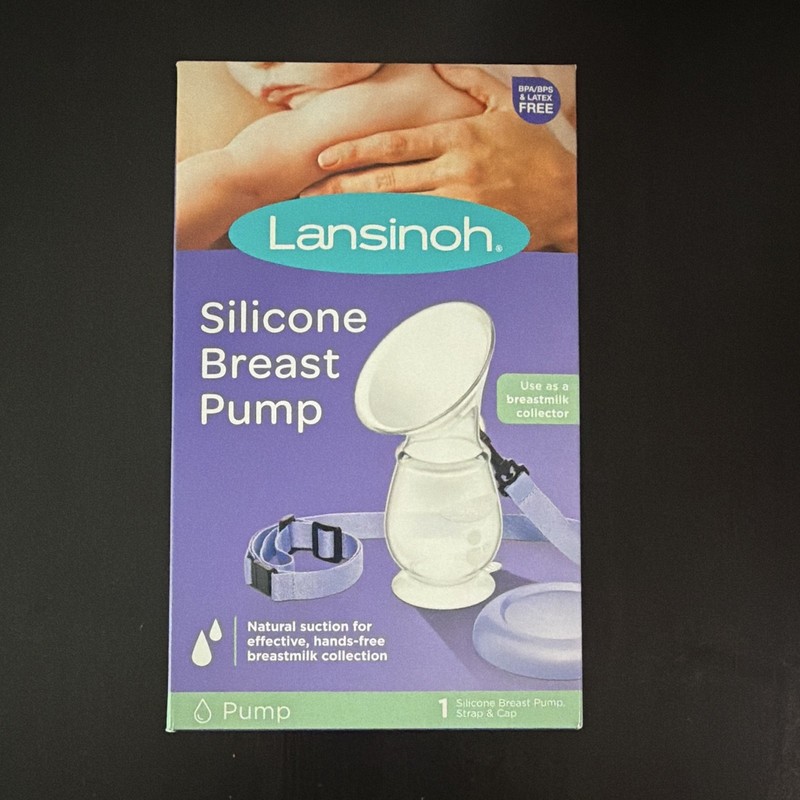 BNIB Lansinoh Clear Silicone Breast Pump w/ Strap & Cap