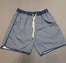 Fair Harbor Lined Hybrid Swim Shorts Blue Geometric Print Men  s XXL
