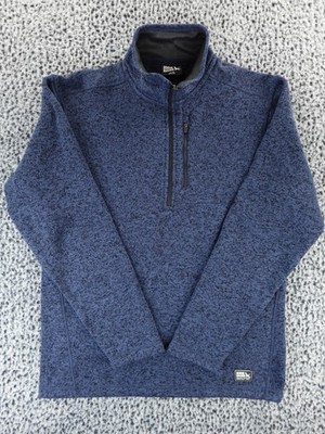 Eddie Bauer 1/4 Zip Pullover Mens M Fleece Performance Blue Heather Warm