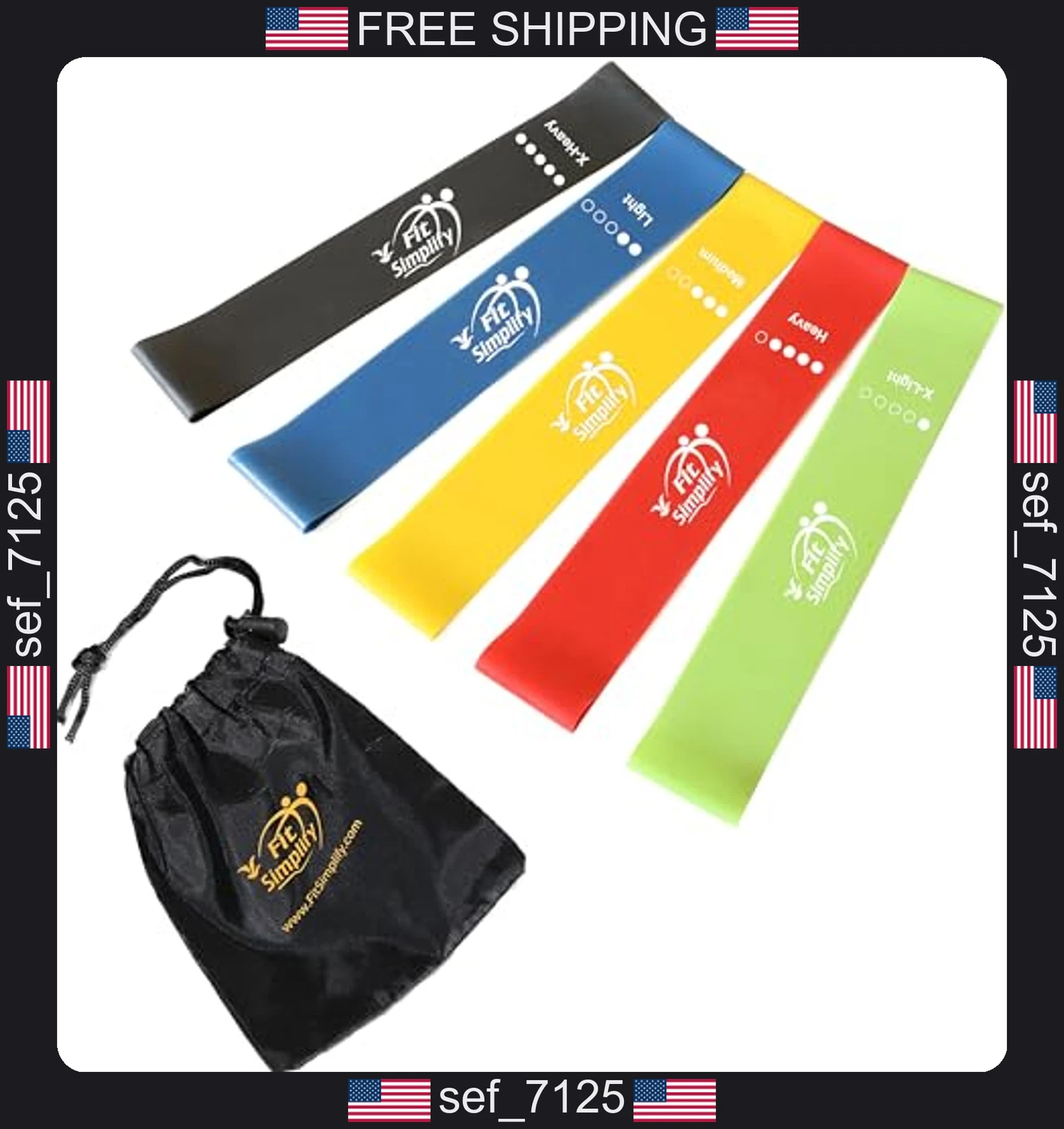 Fit Simplify Resistance Loop Exercise Bands with Instruction Guide and Carry