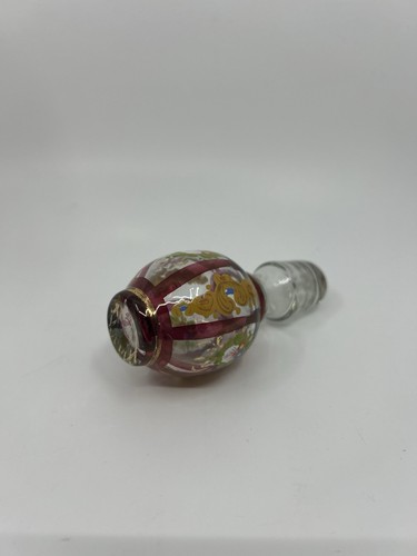Vintage Bohemian Cranberry Red Glass Decanter 11” - Picture 2 of 2