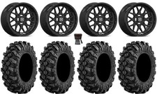 Valor V03 14 Wheels Black 27 Buck Snort Tires Honda Rincon Rancher