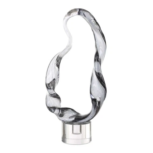 Uttermost 18242 Luminous Twist 20" Tall Crystal and Glass - Transparent Glass / - Picture 1 of 6