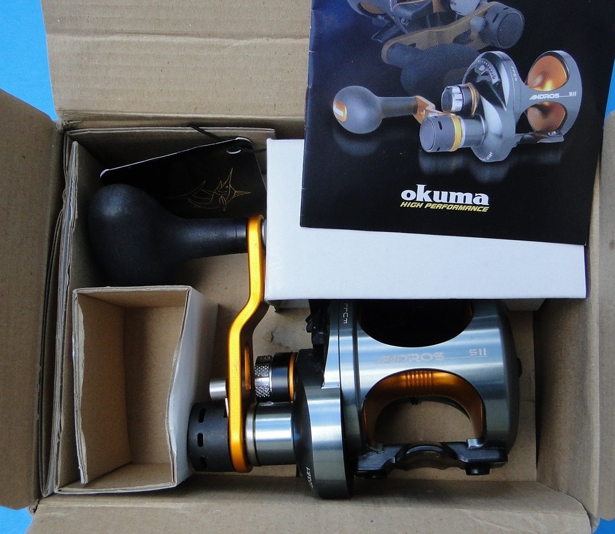 Okuma High Performance Andros 5II 2-Speed Lever Drag Reel, New in