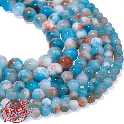 Yochus blueandorange 10mm Jade Gemstone Beads