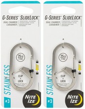 Nite Ize G-Series SlideLock Dual Chamber Stainless Steel Carabiner 3 2-Pack 