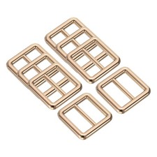 8Pack Slide Buckle 5/7"Tri-Glide Slides Adjuster Webbing Strap Slider,Light Gold