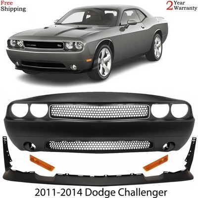 Front Bumper Cover Fascia & Grille Assembly Kit For 2011-2014 Dodge Challenger
