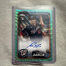 2024 Topps Chrome - Rookie Autographs Aqua Wave Refractor #RA-RGA Robert Garcia