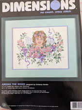 Dimensions 39005 AMONG THE ROSES Angel Complete KIT Dated 1997 FREE SHIPPING