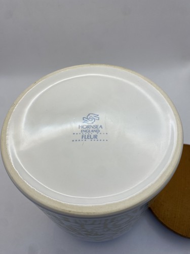 Tarro de café grande vintage Hornsea Pottery diseño “flor” y tapa de madera - Imagen 8 de 12
