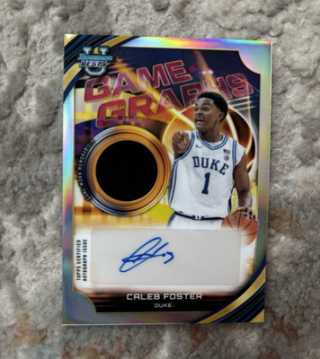 2025-26 Topps Bowman Caleb Foster Game Graphs Autograph Relic Duke Case Hit SSP