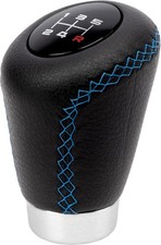 +PWR Car Parts Universal Gear Shift Knob Short II Black Leatherette Blue