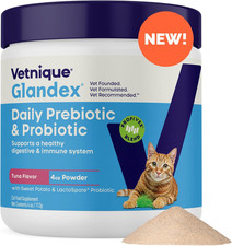 Glandex Feline Anal Gland or Daily Probiotic Fiber Supplement Powder for Cats wi