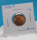 1951-P ONE CENT WHEAT PENNY / COIN / Mint State Uncirculated