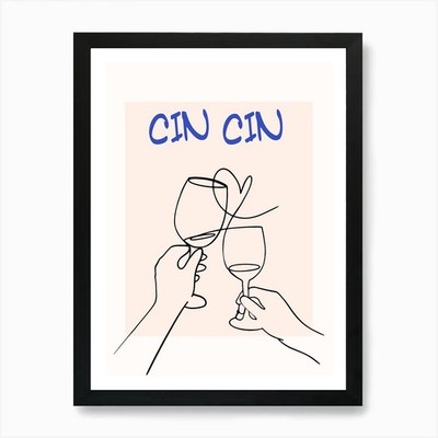 Cin Cin Kunstdruck gerahmt Wandbild P gerahmt Wandbild Poster Leinwanddruck Bild