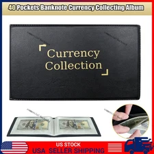 40 Sheets Collection Display Currency Page Paper Money Album Banknote Storage