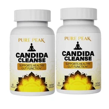2-Pack Pure Peak Candida Cleanse - Boost Gut & Colon Health - 120 Capsules