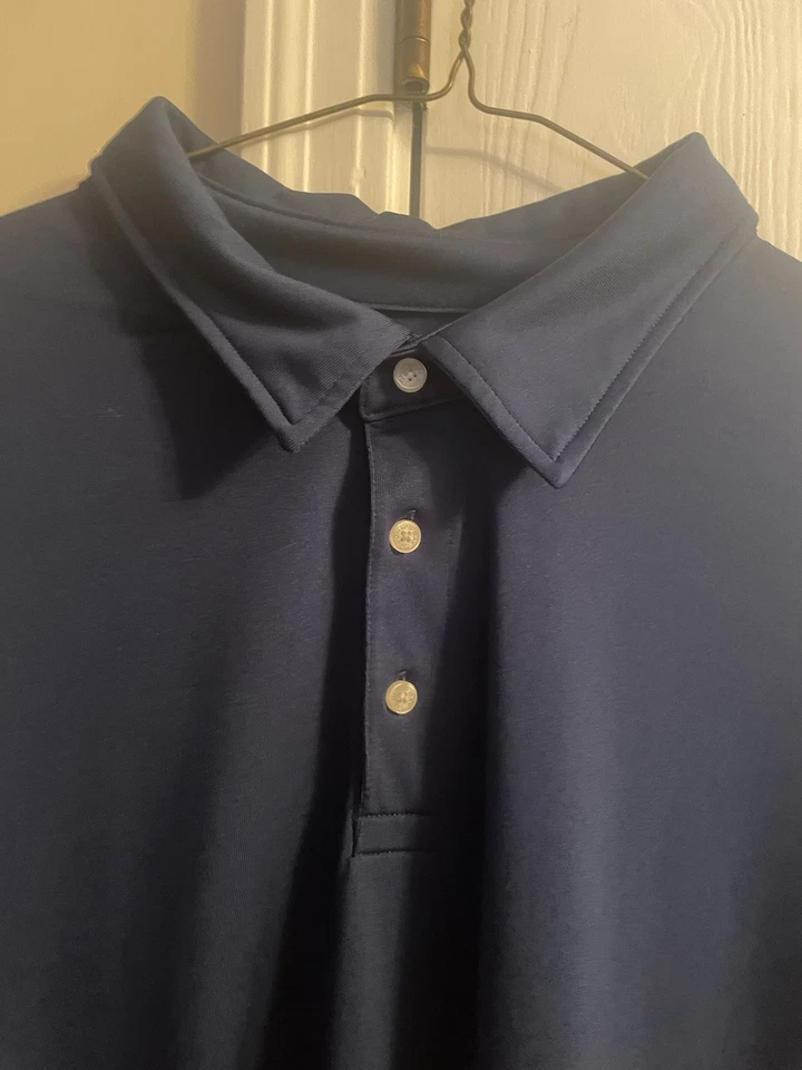 Camisa Polo St John’s Bay Para Hombre Estilo SS Poliéster Grande y Alta Talla 4XL Azul Marino Foto 3 de 4