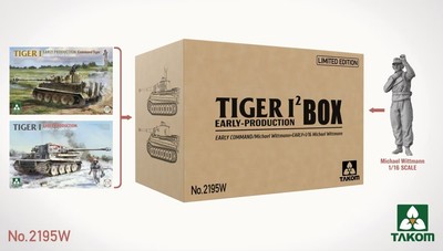 Takom 2195W Tiger I BOX Early Command Tiger 1/35 Michael Wittmann+Early