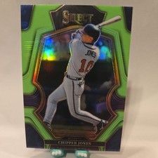 2023 Panini Select Premier Level Neon Green Prizm #167 Chipper Jones /75