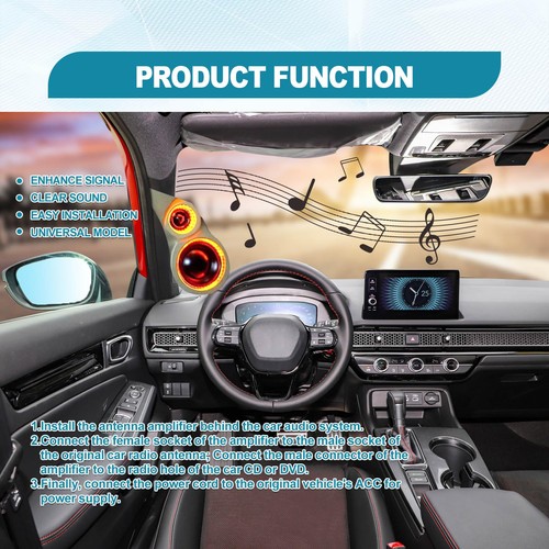 12V Car Antenna Booster 25 db Signal Reception Amplifier, black  - Picture 5 of 7