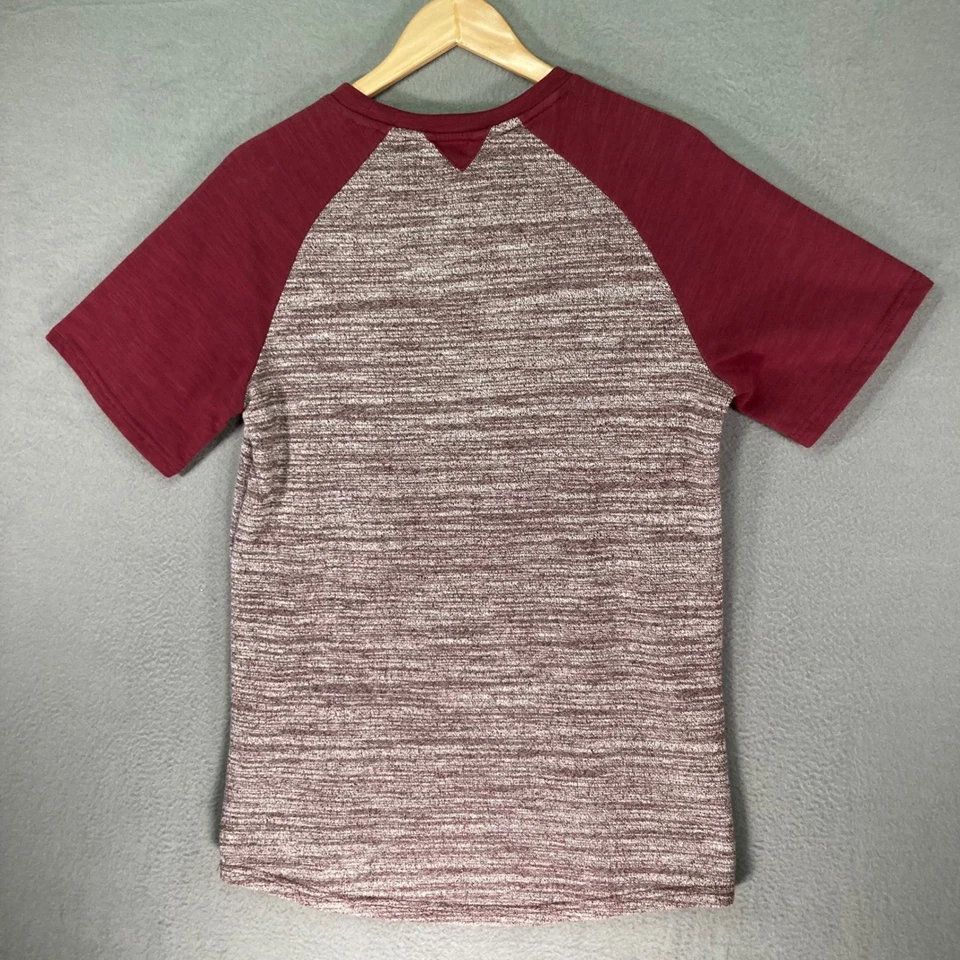 Sovereign Code Men's Large L Raglan Pocket T Shirt Burgundy Heather Crew Neck - Image 2 of 4