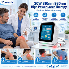 High Intensity 30W Laser Therapy Device 810nm 980nm Neck Back Knee Pain Relief