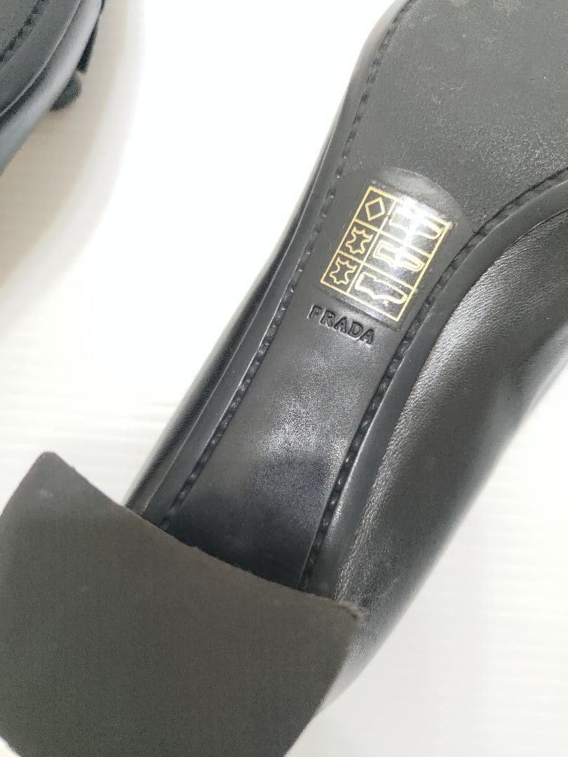 PRADA Women's Ribbon Pumps Size:37/JP:24 Leather Black From Japan 135150K Authen thumbnail 11