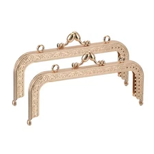 Metal Purse Frames, 5.9" 2Pcs Kiss Lock Clasp Frame for Coin Purses DIY, Gold