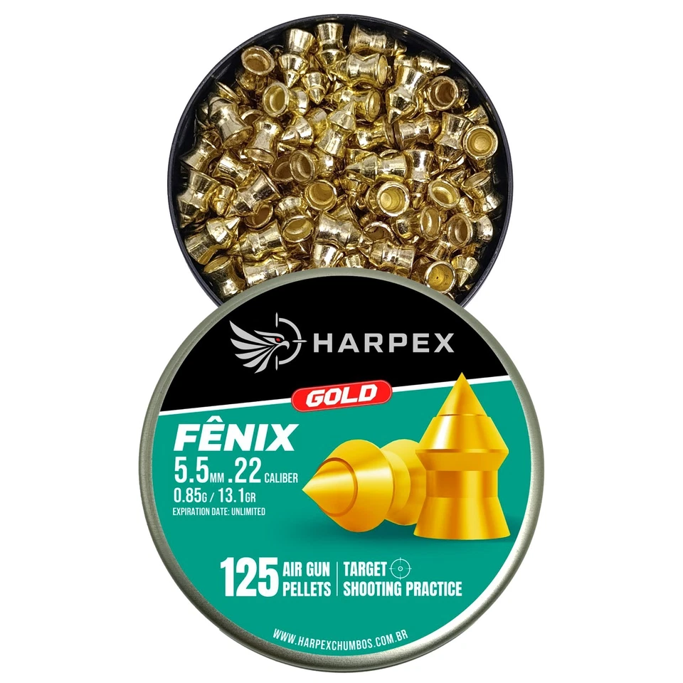 Harpex Fenix Gold .22 (5.5mm) Cal Airgun pellets  - Lead Pointed high precision - Image 2 of 4