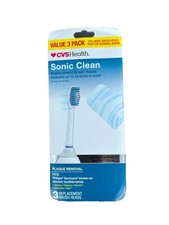 CVS Health Sonic Clean Replacement Screw On Brush Heads 3 Pack New Free Shipping