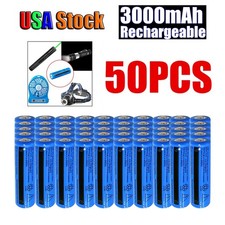 50Pcs/Set Lithium Batteries 3.7V Li-ion Rechargeable Battery for Torch Headlight
