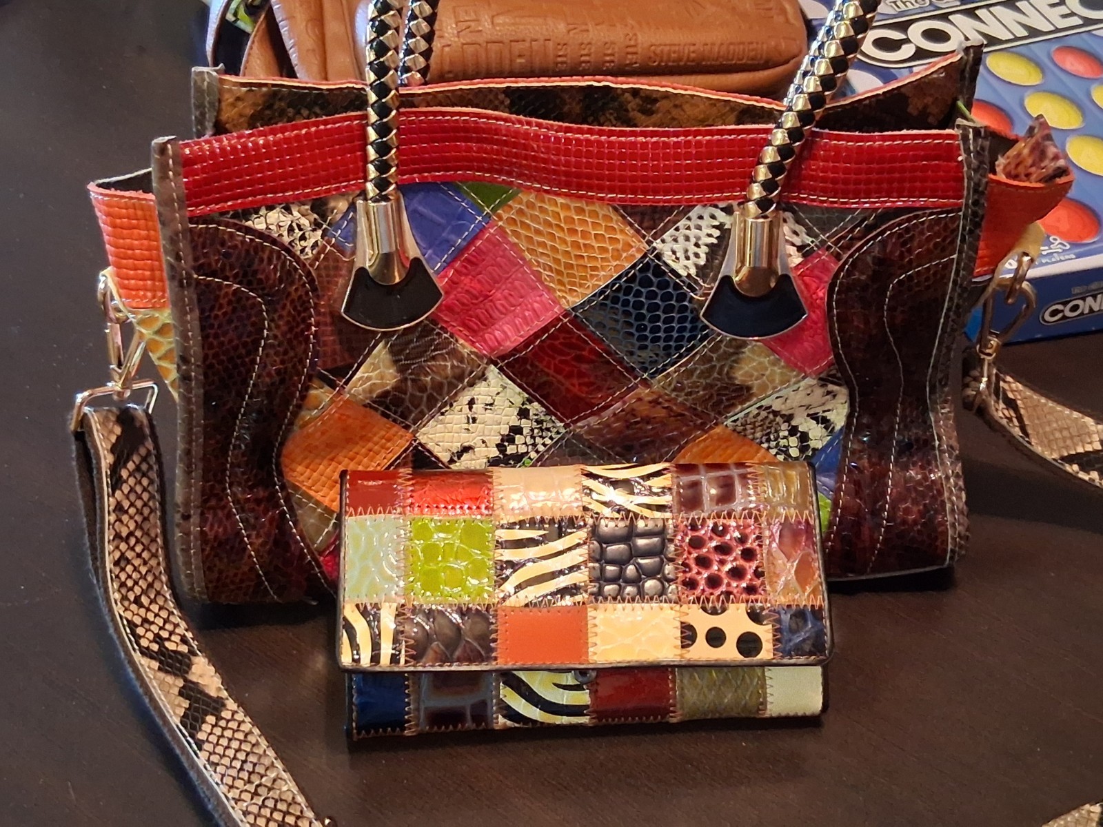 Patchwork Multicolor Shoulder Bag & Patchwork Mul… - image 1