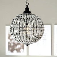 Kugellampe Cristal Schwarz Mit Kristallen Kugelleuchte HäNgelampe Kronleuchter