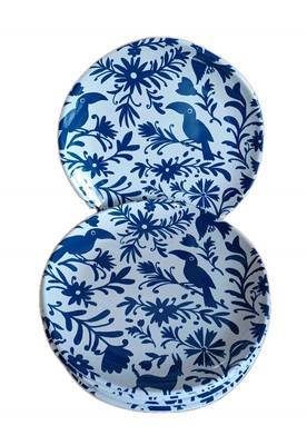 6 Tracy Boyd Melamine Plate Set, 8.75'', Toucan Floral, Brand New 