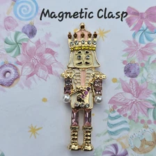 Pink Nutcracker Magnetic Brooch pin. Holiday Christma Nutcracker Ballet jewelry