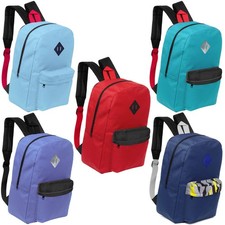 24-Pack 17" Bulk Padded Backpacks for Kids Assorted Colors
