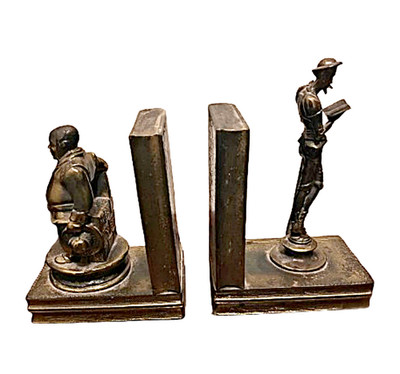 Quijote de la Mancha and Sancho Panza bronze Book Ends