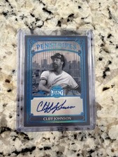 2025 Leaf Bronx Legacy Penstripes Auto Autograph Cliff Johnson #/8 SP NYY