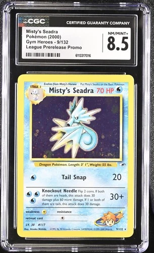 CGC 8.5 Misty's Seadra 9/132 League Prerelease Promo Graded Pokemon Card
