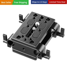Camera Tripod Mounting Baseplate w/15mm Rod Clamp Rail Block for Tripod/Shoul...