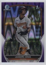 2023 Bowman Chrome Prospects Purple RayWave Refractor 184/250 Leandro Arias 19fv