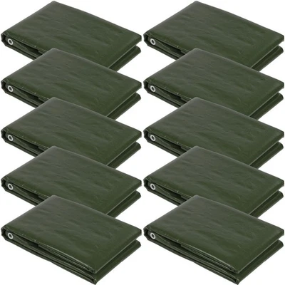 ZILL 10 x Abdeckplane 1,5 x 6 Meter Gewebeplane 210 g/m² Schutzplane Holzabdeckplane