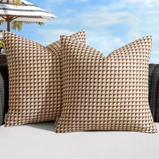 Pack of 2 Outdoor Throw Pillow Covers Decorative Farmhouse Square Waterproof Pil